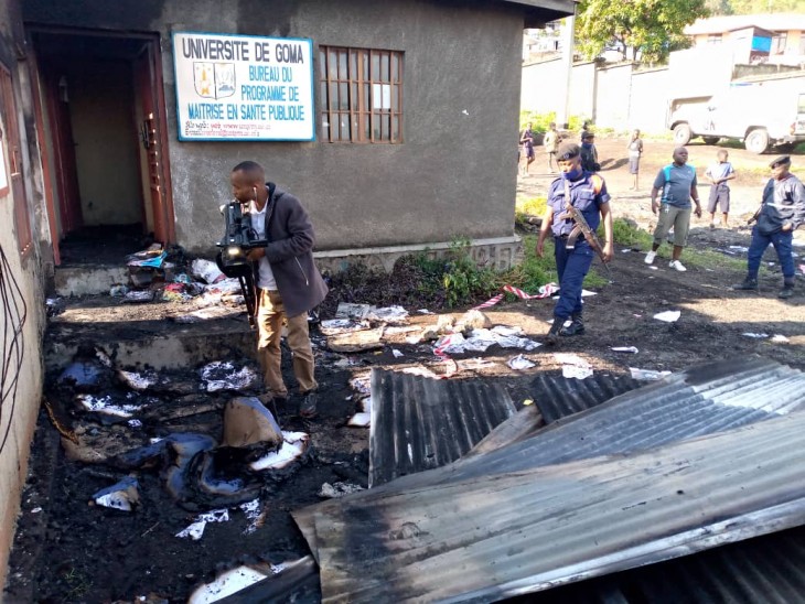 Incendie à Goma de l’Inspection provinciale de la santé du Nord-Kivu