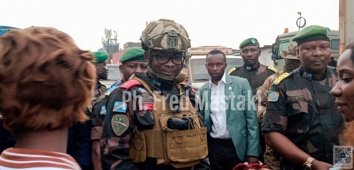 Réhabilitation de la RN4 : Le gouverneur militaire du Nord-Kivu en visite d’inspection à Kasindi