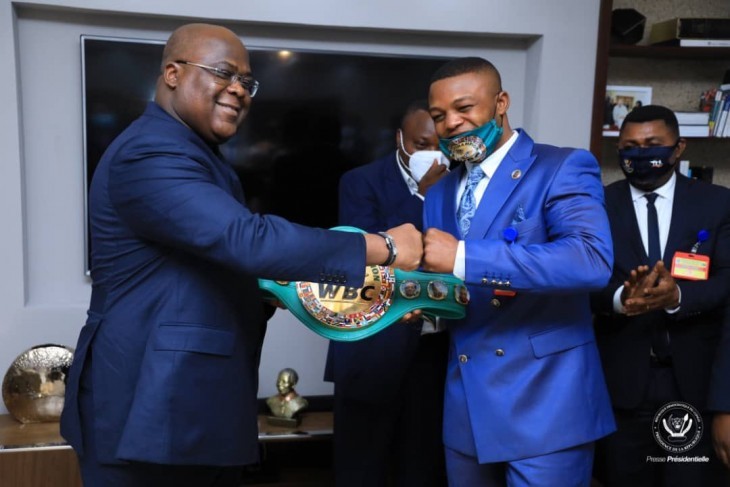 Le président Félix Tshisekedi a reçu le champion du monde WBC Junior Makabu