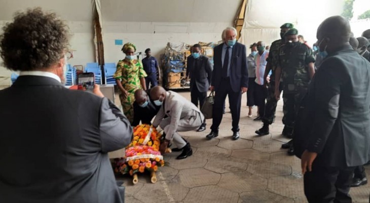 A Goma, des officiels italiens et congolais ont rendu les derniers hommages à Luca Attanasio