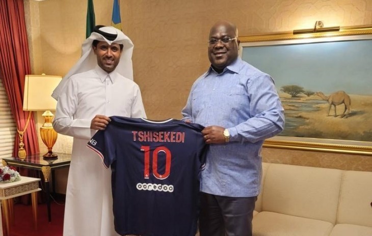 Après celui des stars du PSG, Félix Tshisekedi reçoit un nouveau maillot de Nasser El-Khelaifi