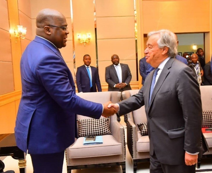 Félix Tshisekedi et Antonio Guterres se sont entretenus notamment sur le renforcement de la MONUSCO