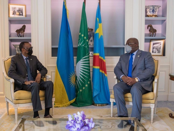 Rencontre à Paris entre les présidents Félix Tshisekedi et Paul Kagame