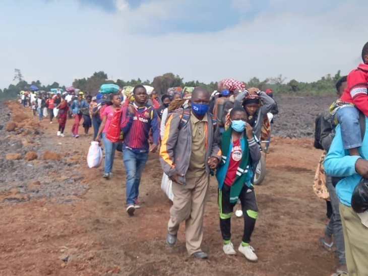 Eruption volcanique à Goma : De plus en plus de familles évacuent vers des lieux jugés sûrs