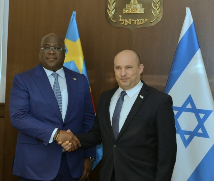 A Jerusalem, Félix Tshisekedi a échangé avec le premier ministre israélien Naftali Bennett