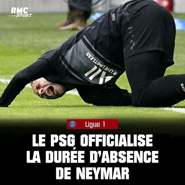 Football-France L1: le PSG confirme la durée d'indisponibilité de Neymar.
