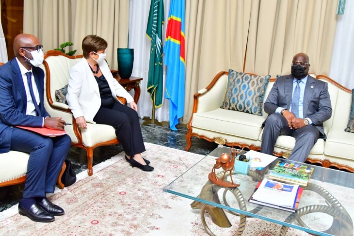 En séjour à Kinshasa, la directrice du FMI Kristalina Georgieva a été reçue par Félix Tshisekedi
