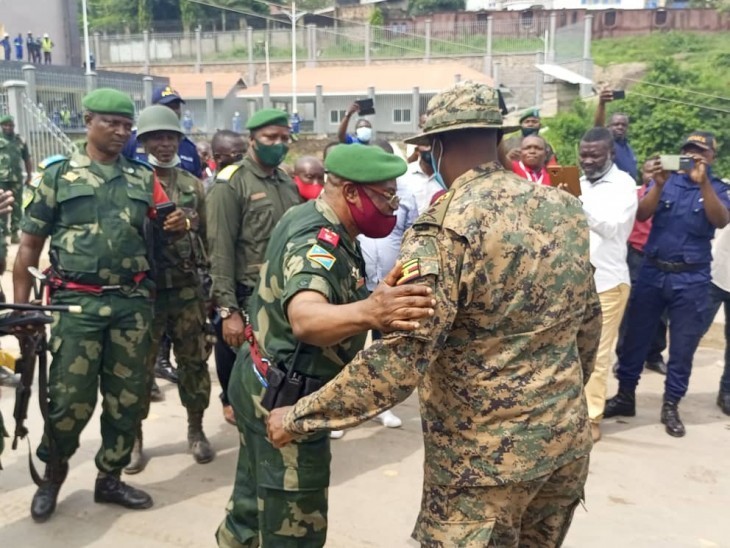 Réhabilitation des routes au Nord-Kivu: Une délégation des officiers militaires FARDC-UPDF à kasindi