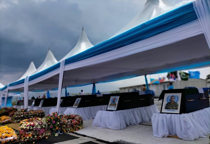 A Goma, la MONUSCO a rendu hommage aux 8 Casques bleus morts dans un hélicoptère abattu à Rutshuru