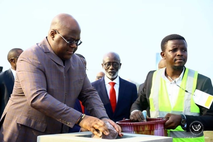 Kinshasa : Pose de la première pierre de la réhabilitation de l'aéroport de Ndolo par Tshisekedi