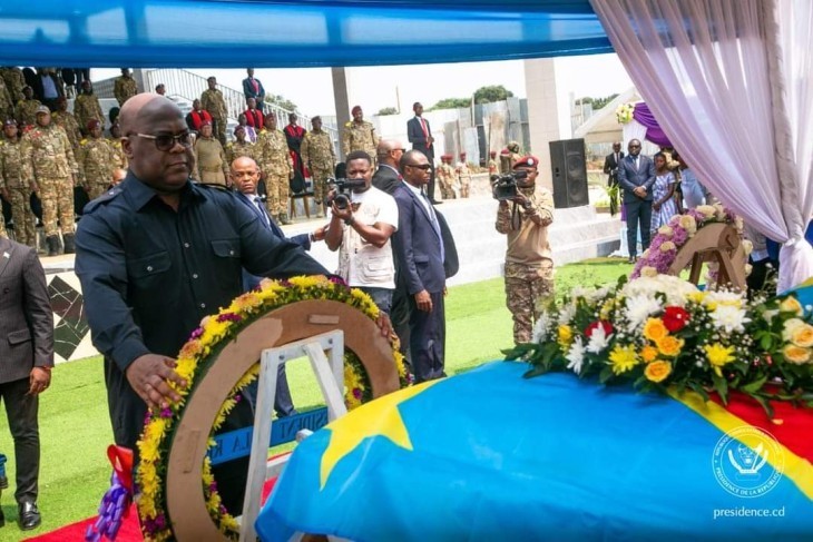 A Kinshasa, Félix Tshisekedi a rendu hommage à 3 soldats de la Garde Républicaine morts en exercice