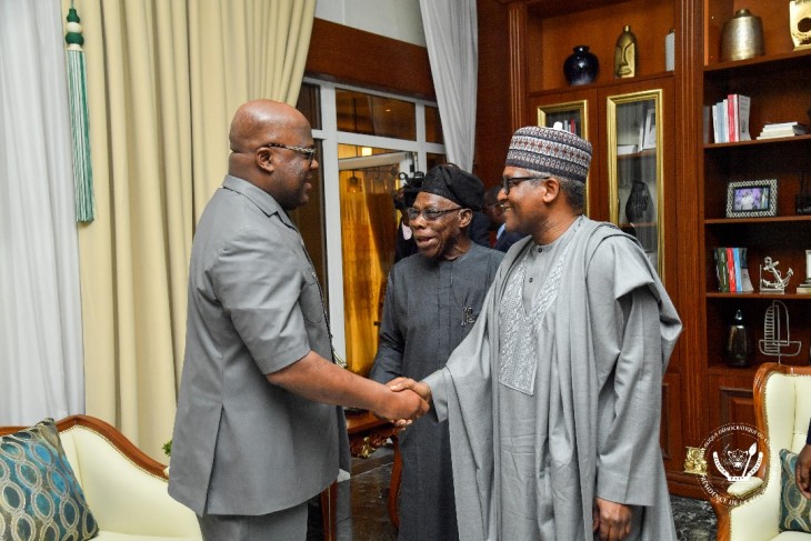 RDC : Félix Tshiskedi a échangé avec les Nigérians Olusegun Obasanjo et Aliko Dangote