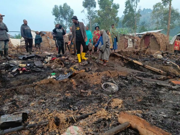 Sud-Kivu : Plus de 200 abris partis en fumée dans l’incendie d’un site des déplacés à Kalehe