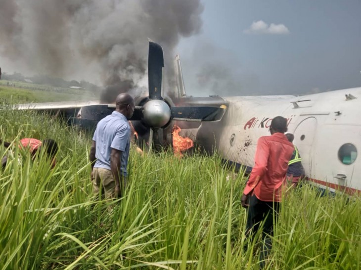 Tanganyika : Un aéronef cargo de la compagnie Air Kasaï rate son atterrissage et finit en brousse