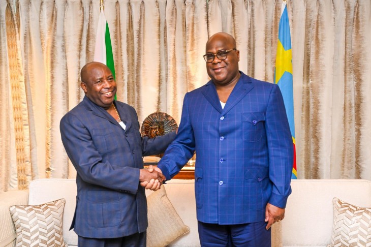 Nouvelle visite de travail à Kinshasa du Président Ndayishimiye qui a échangé avec Félix Tshisekedi