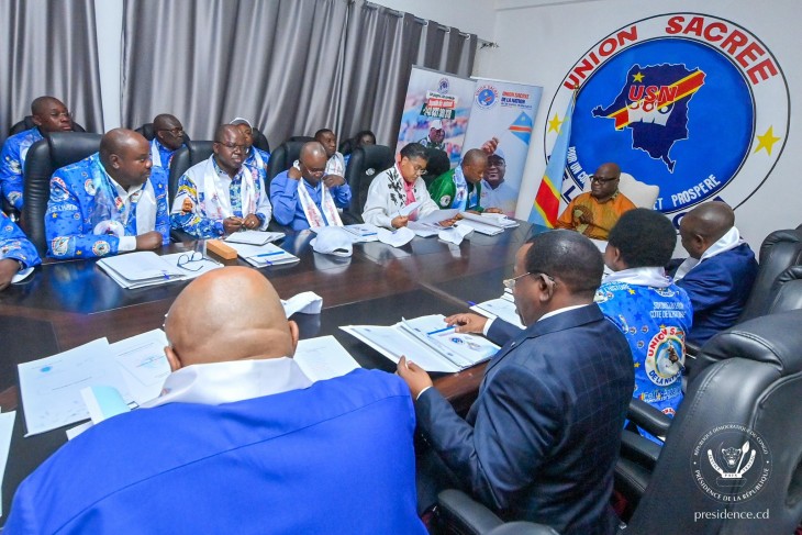 RDC : Nouvelle réunion de l’Union sacrée de Félix Tshisekedi avant l’adoption de sa nouvelle charte